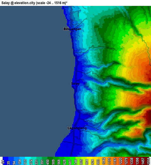 Zoom OUT 2x Salay, Philippines elevation map