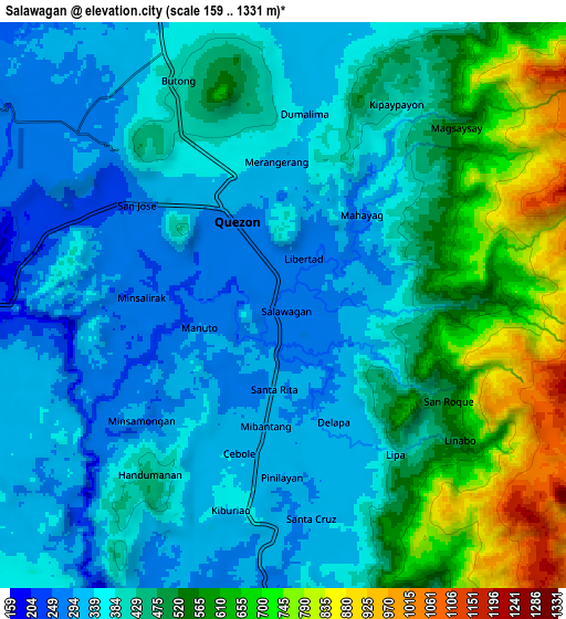 Zoom OUT 2x Salawagan, Philippines elevation map