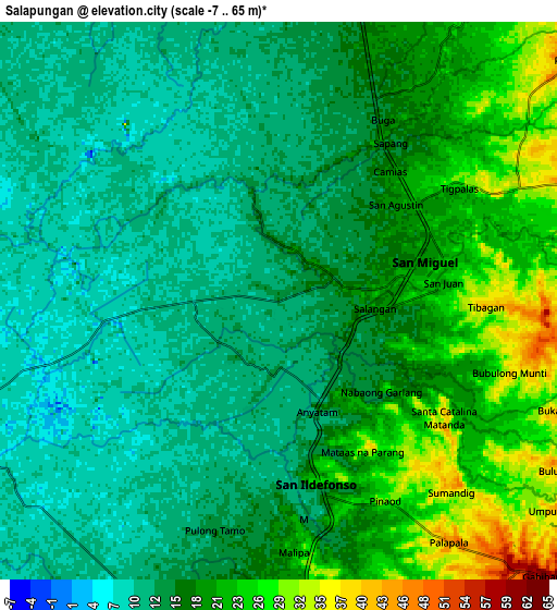 Zoom OUT 2x Salapungan, Philippines elevation map