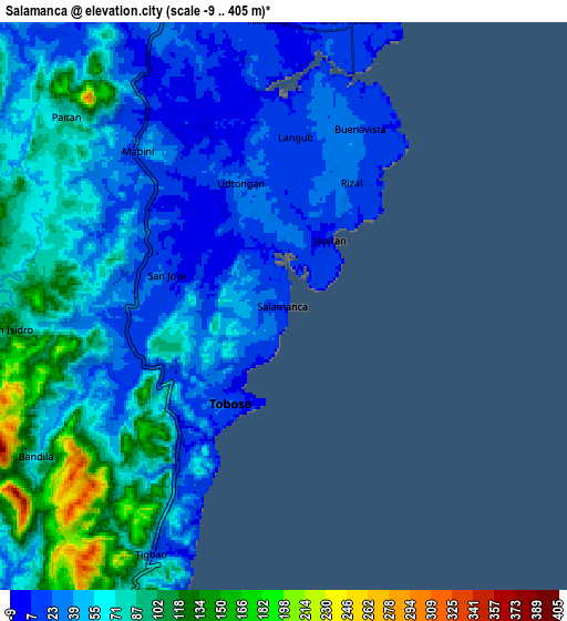 Zoom OUT 2x Salamanca, Philippines elevation map