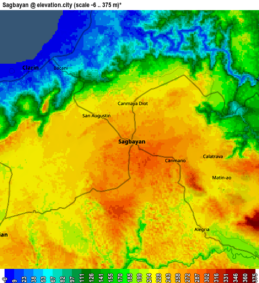 Zoom OUT 2x Sagbayan, Philippines elevation map