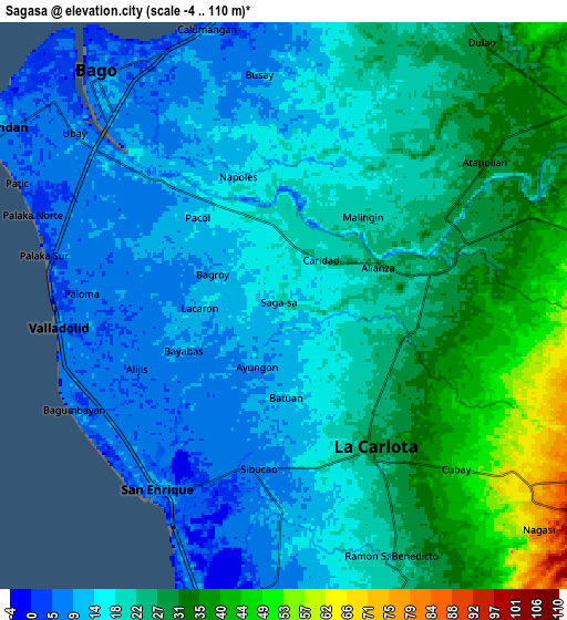 Zoom OUT 2x Sagasa, Philippines elevation map