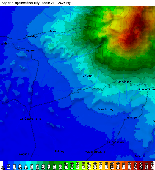 Zoom OUT 2x Sagang, Philippines elevation map