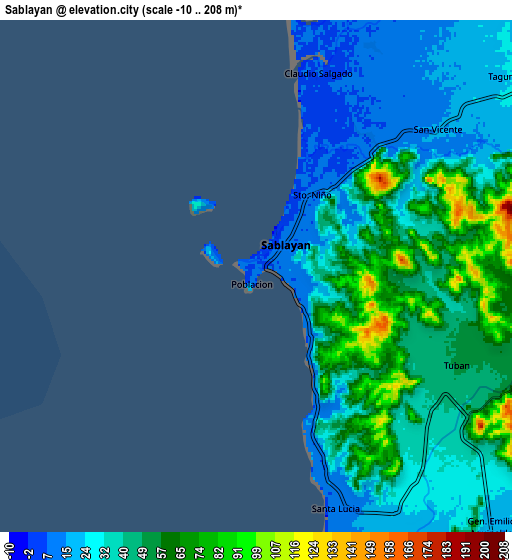 Zoom OUT 2x Sablayan, Philippines elevation map