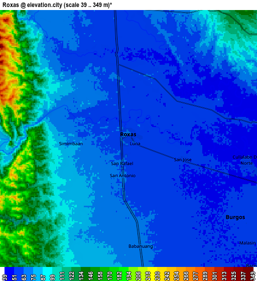 Zoom OUT 2x Roxas, Philippines elevation map