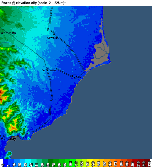 Zoom OUT 2x Roxas, Philippines elevation map
