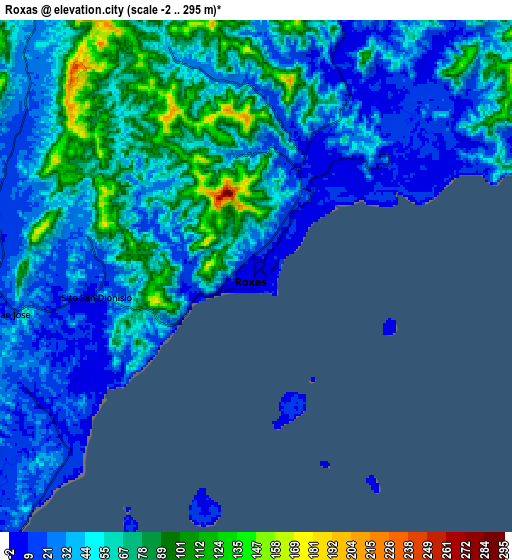 Zoom OUT 2x Roxas, Philippines elevation map