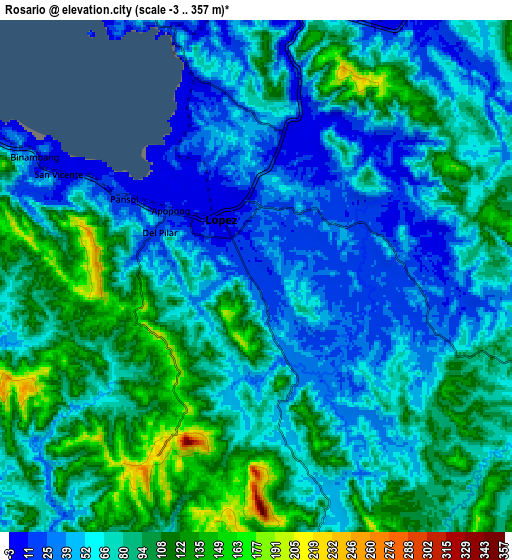 Zoom OUT 2x Rosario, Philippines elevation map