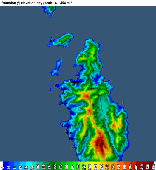 Zoom OUT 2x Romblon, Philippines elevation map