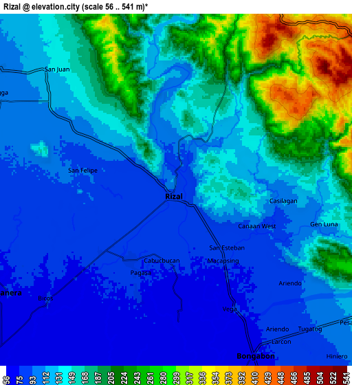 Zoom OUT 2x Rizal, Philippines elevation map