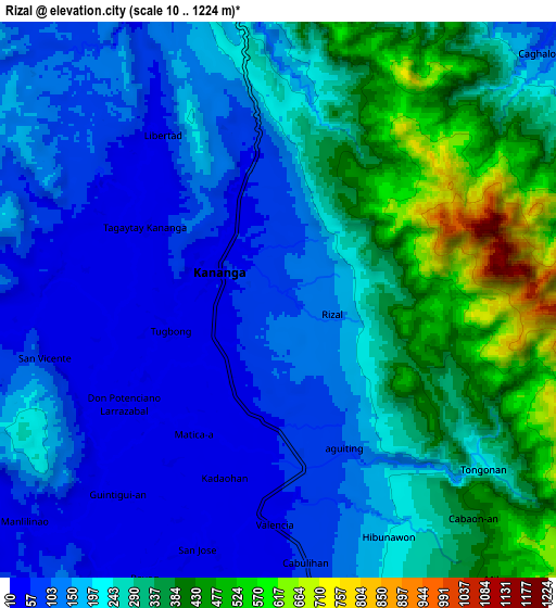 Zoom OUT 2x Rizal, Philippines elevation map