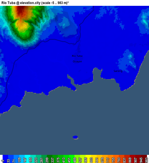 Zoom OUT 2x Rio Tuba, Philippines elevation map