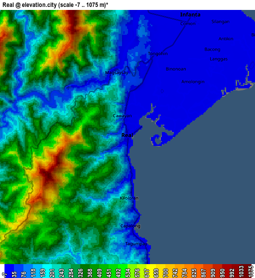 Zoom OUT 2x Real, Philippines elevation map