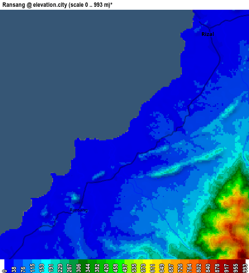 Zoom OUT 2x Ransang, Philippines elevation map