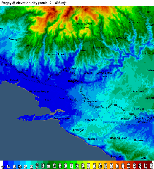 Zoom OUT 2x Ragay, Philippines elevation map