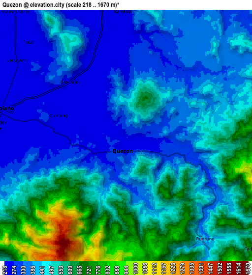 Zoom OUT 2x Quezon, Philippines elevation map