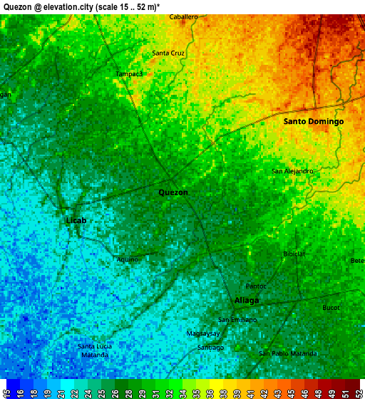 Zoom OUT 2x Quezon, Philippines elevation map