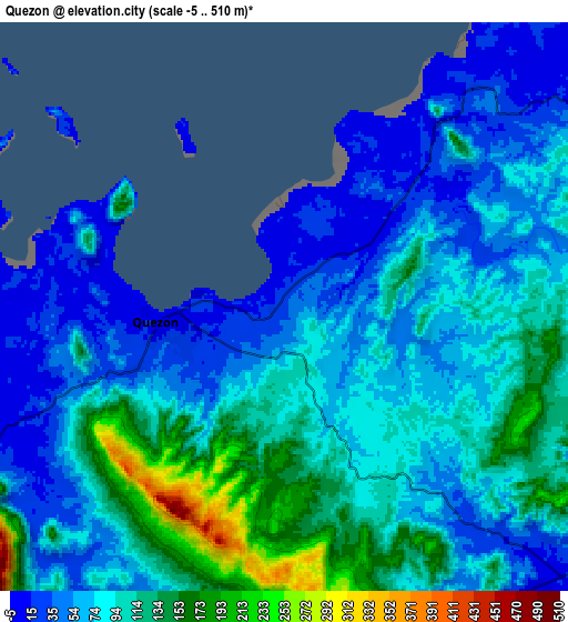 Zoom OUT 2x Quezon, Philippines elevation map