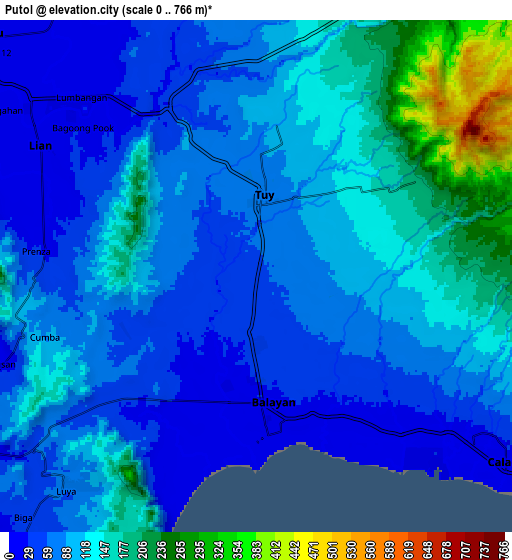 Zoom OUT 2x Putol, Philippines elevation map