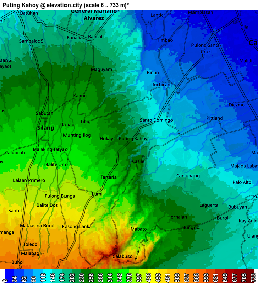 Zoom OUT 2x Puting Kahoy, Philippines elevation map