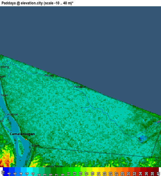 Zoom OUT 2x Paddaya, Philippines elevation map