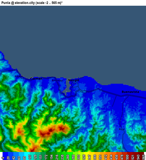 Zoom OUT 2x Punta, Philippines elevation map