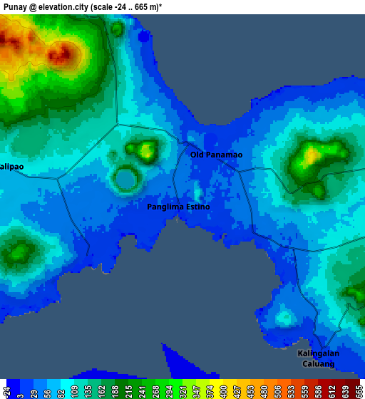 Zoom OUT 2x Punay, Philippines elevation map