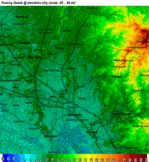 Zoom OUT 2x Pulong Gubat, Philippines elevation map