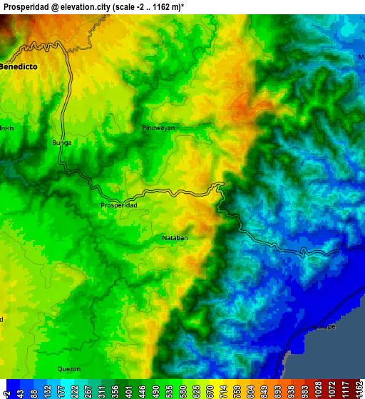 Zoom OUT 2x Prosperidad, Philippines elevation map