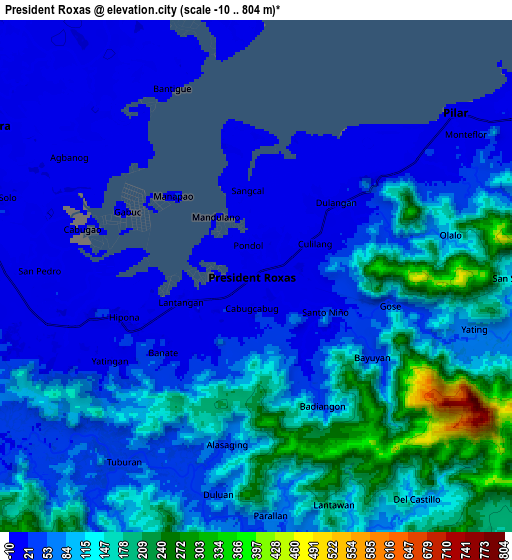 Zoom OUT 2x President Roxas, Philippines elevation map