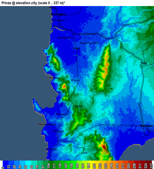 Zoom OUT 2x Prinza, Philippines elevation map