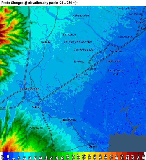 Zoom OUT 2x Prado Siongco, Philippines elevation map