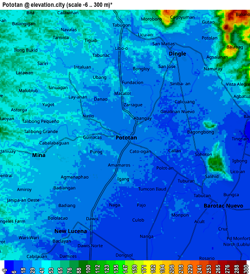 Zoom OUT 2x Pototan, Philippines elevation map