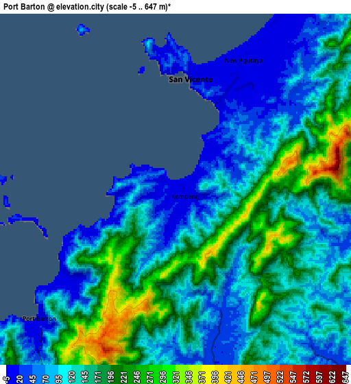 Zoom OUT 2x Port Barton, Philippines elevation map
