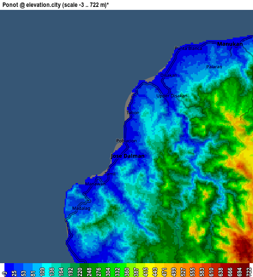 Zoom OUT 2x Ponot, Philippines elevation map