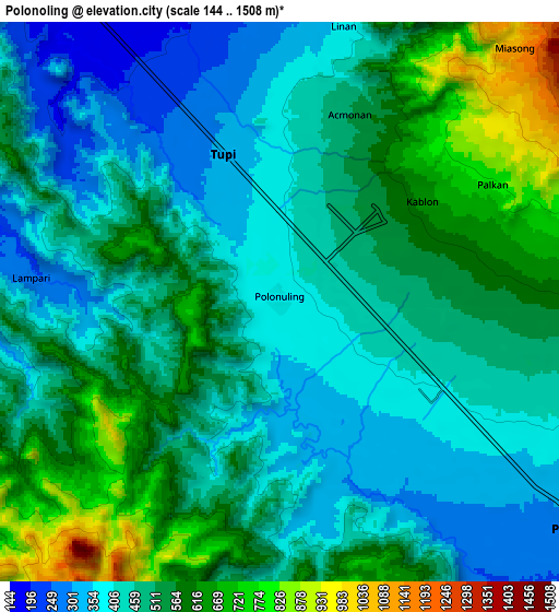 Zoom OUT 2x Polonoling, Philippines elevation map