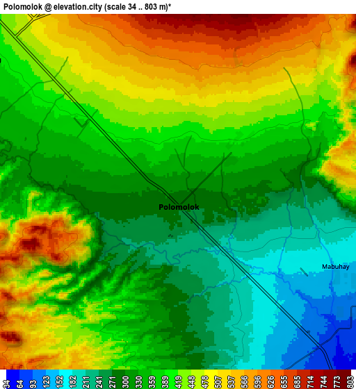 Zoom OUT 2x Polomolok, Philippines elevation map