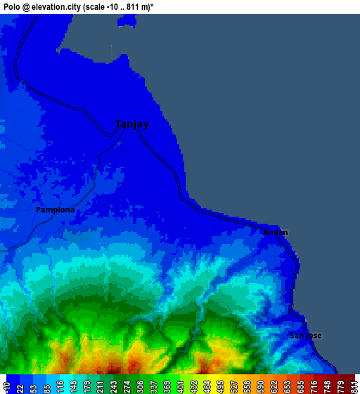 Zoom OUT 2x Polo, Philippines elevation map