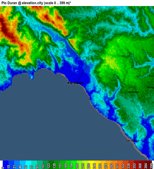 Zoom OUT 2x Pio Duran, Philippines elevation map