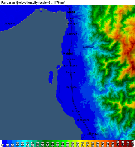 Zoom OUT 2x Pandasan, Philippines elevation map