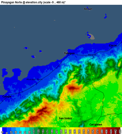 Zoom OUT 2x Pinayagan Norte, Philippines elevation map