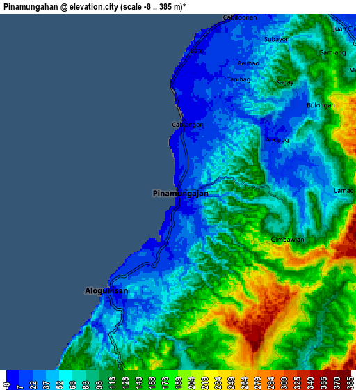 Zoom OUT 2x Pinamungahan, Philippines elevation map