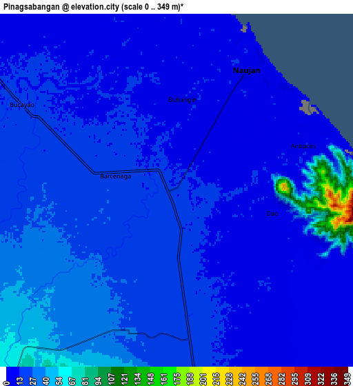 Zoom OUT 2x Pinagsabangan, Philippines elevation map