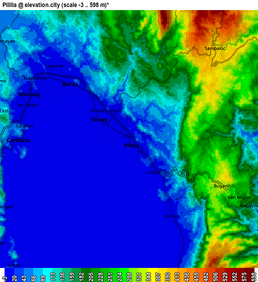 Zoom OUT 2x Pililla, Philippines elevation map