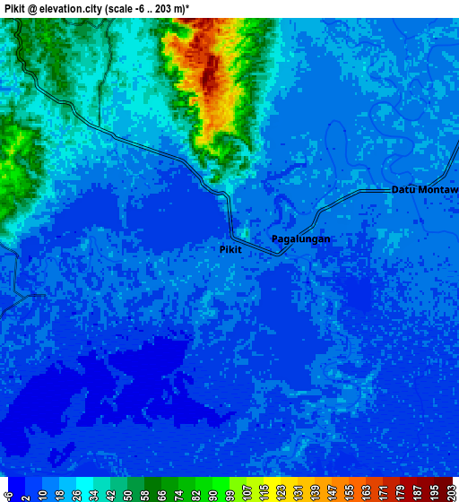 Zoom OUT 2x Pikit, Philippines elevation map