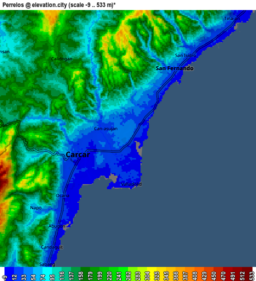 Zoom OUT 2x Perrelos, Philippines elevation map