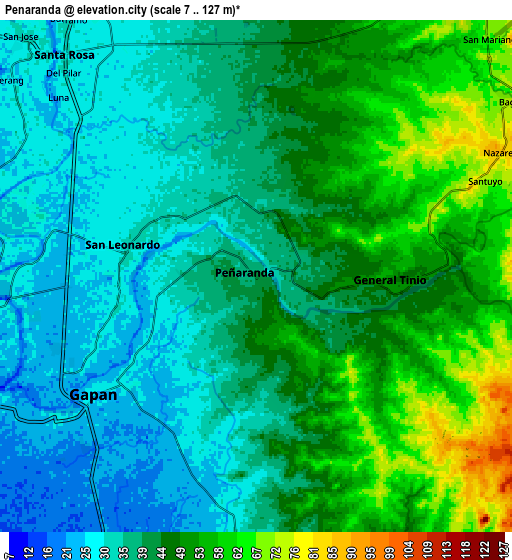 Zoom OUT 2x Peñaranda, Philippines elevation map