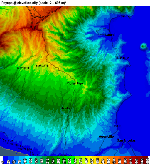 Zoom OUT 2x Payapa, Philippines elevation map