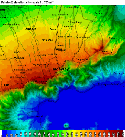 Zoom OUT 2x Patuto, Philippines elevation map