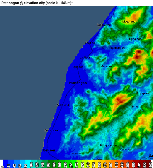 Zoom OUT 2x Patnongon, Philippines elevation map